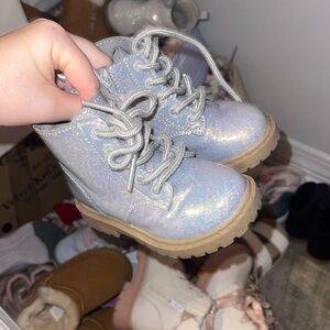 Silver glitter boots